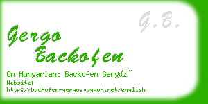 gergo backofen business card